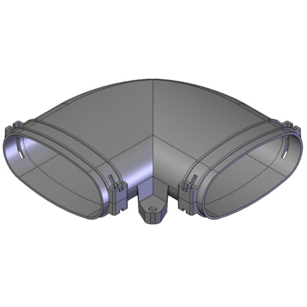 Helios FRS-BH 51, FlexPipe Bogen Horizontal 90 Grad, Rohr Oval 51