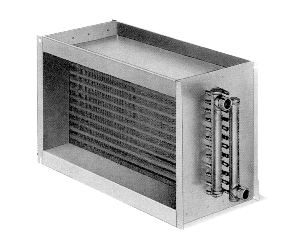 Helios WHR 4/80/50, Warmwasser-Heizregister für Rechteck-Kanäle