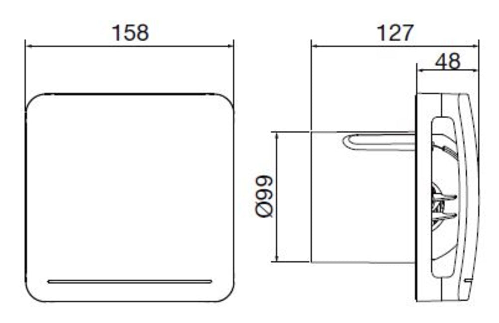 S&P Kleinraum-Ventilator ECOAIR DLC mit EC-Motor und Bewegungsmelder