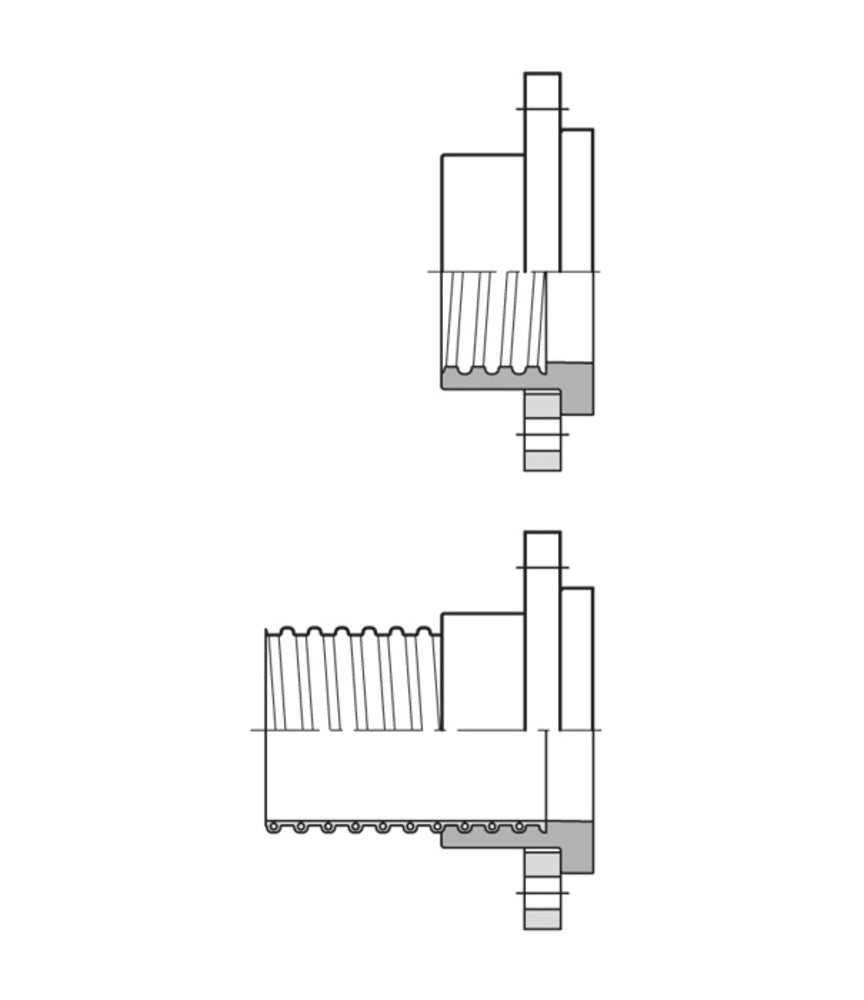 Norres Losflansch aufschraubbar + lebensmittelecht für AIRDUC® 356, DN 50mm