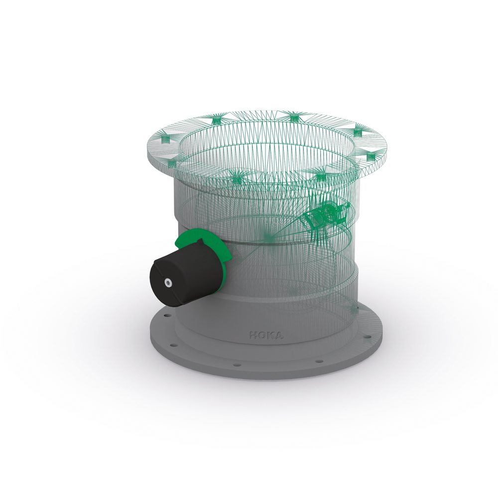 Drosselklappe aus PPs DN 125 mit Flansche und Drehknopf (stufenlos)