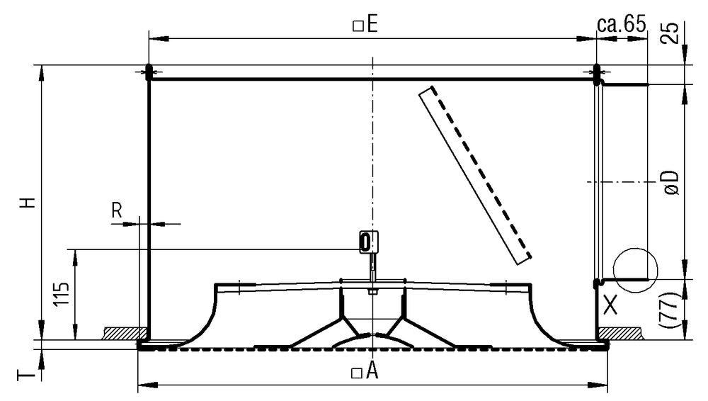 Schako Anschlusskasten SAK-A (Abluft, VM) zu PIL-Q..A, Größe 625