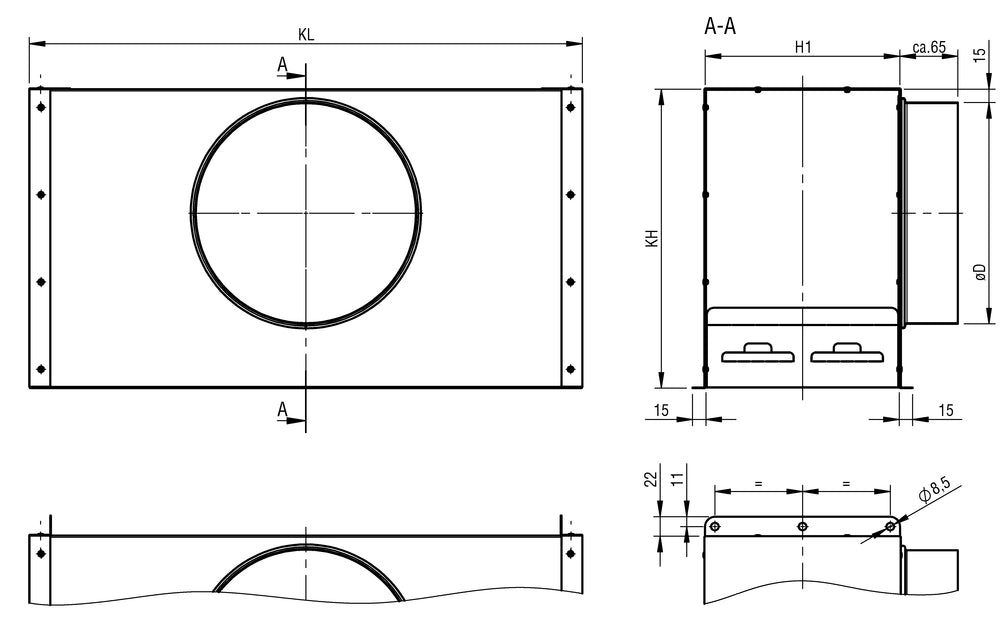Schako Einbaurahmen zu Lüftungsgitter KG, LxH=415x315mm