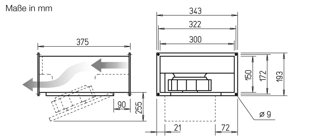 Helios KRW EC 355/60/30, Kanalventilator EC schwenkout 1-PH  200-277V  50/60Hz regelbar