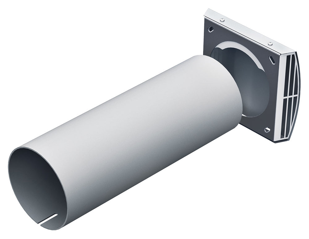 Helios KWL 45 RSF lang lackiert, Rohbauset Fassade mit Wandhülse u. Edelstahlblende