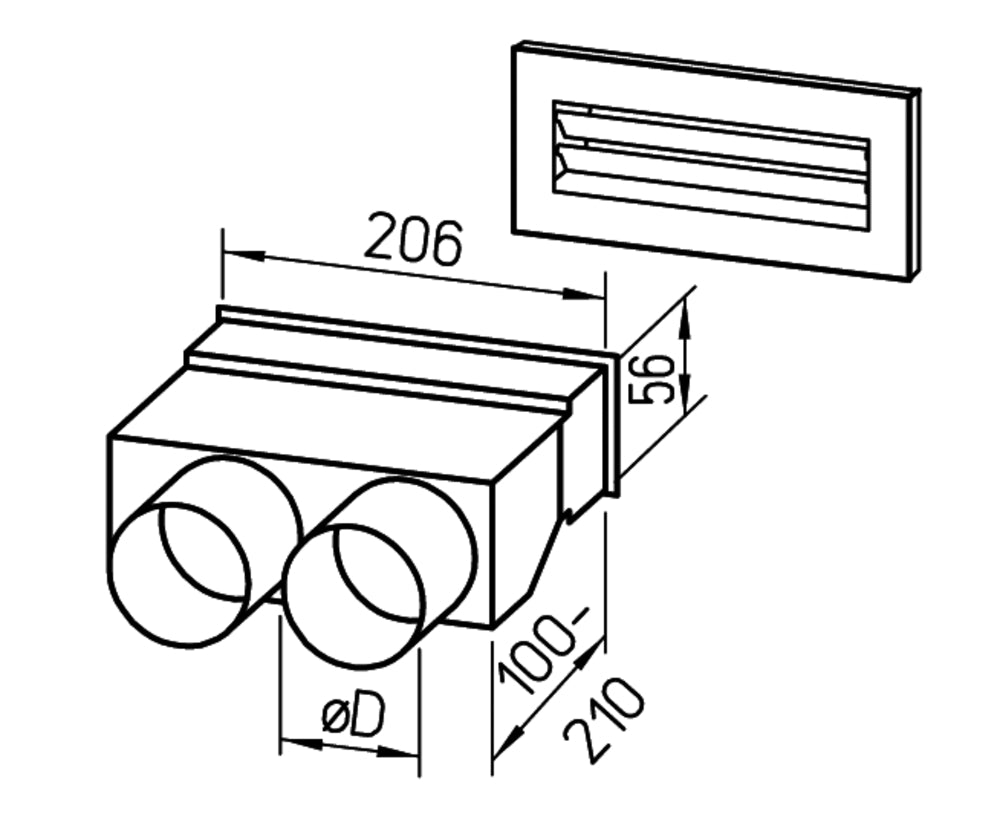 Helios FRS-WDS 2-63, FlexPipe Wandddurchführungs- set, 2 x DN 63 mm