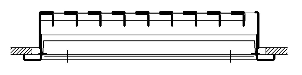 Schako Lüftungsgitter IB8V, LxH=1025x225mm