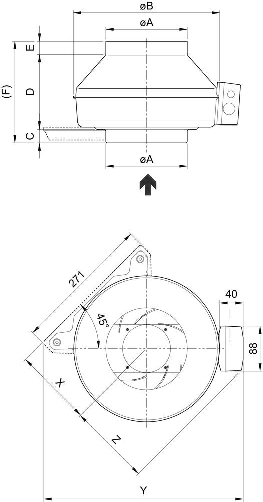Systemair K 200EC Rohrvent. Metall