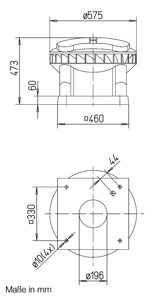 Helios DV EC 400 B Pro, Dachventilator mit EC-Motor und Drucksteuerung