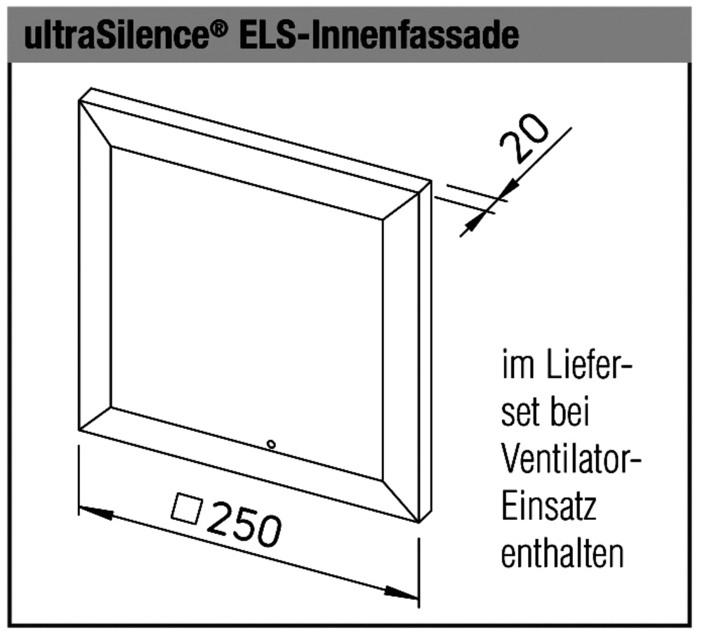 Helios ELS-V 60/35, Ventilatoreinsatz mit Fassade und 2 Leistungsstufen V = 60/35 cbm/h