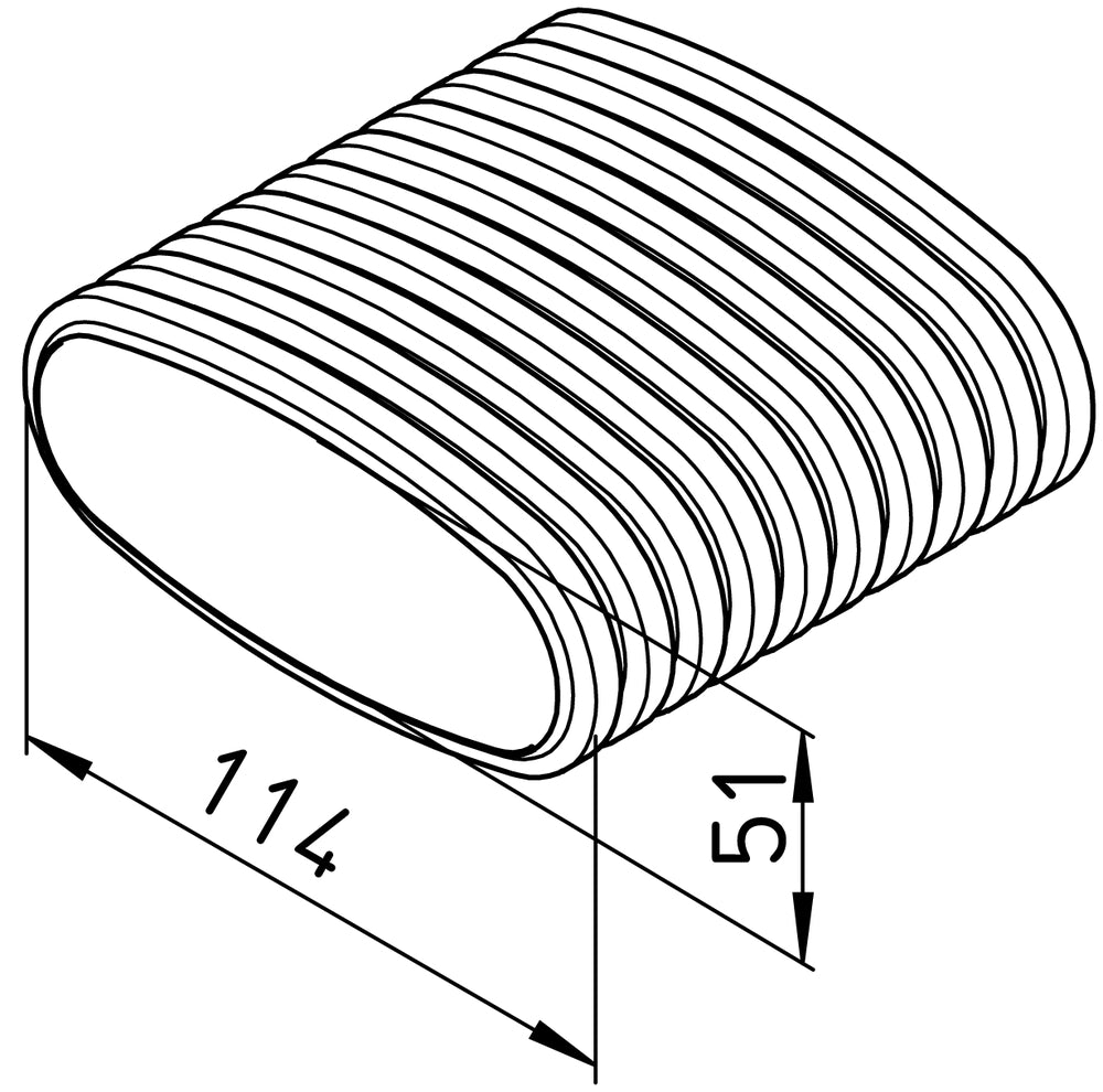 Helios FRS-R 51, FlexPipe Flexibles Lüftungsrohr Oval 51 x 114