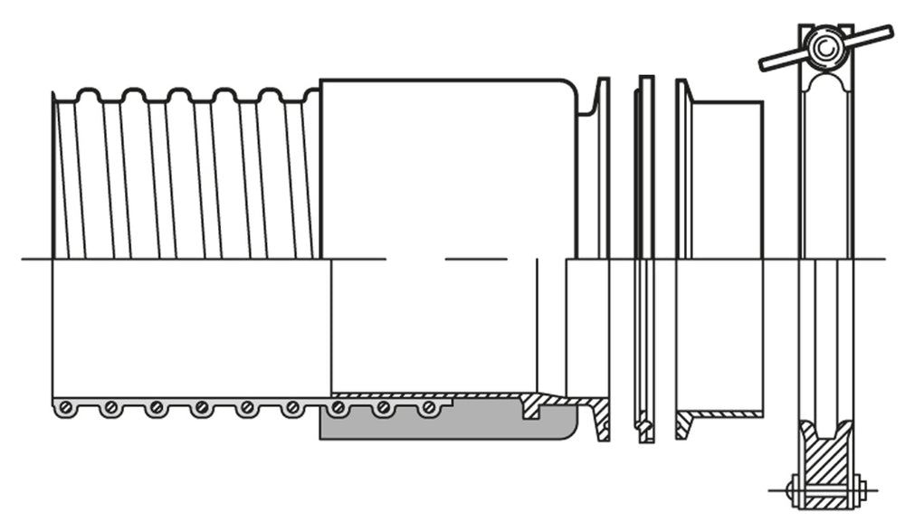 Norres TRI-Clamp Kupplung für Stutzen nach DIN 32676 für AIRDUC® 356, für DN 125mm
