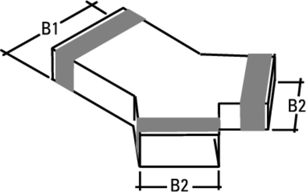 späth Flachkanal-Hosenstück FK-H, B1xB2=220x100mm