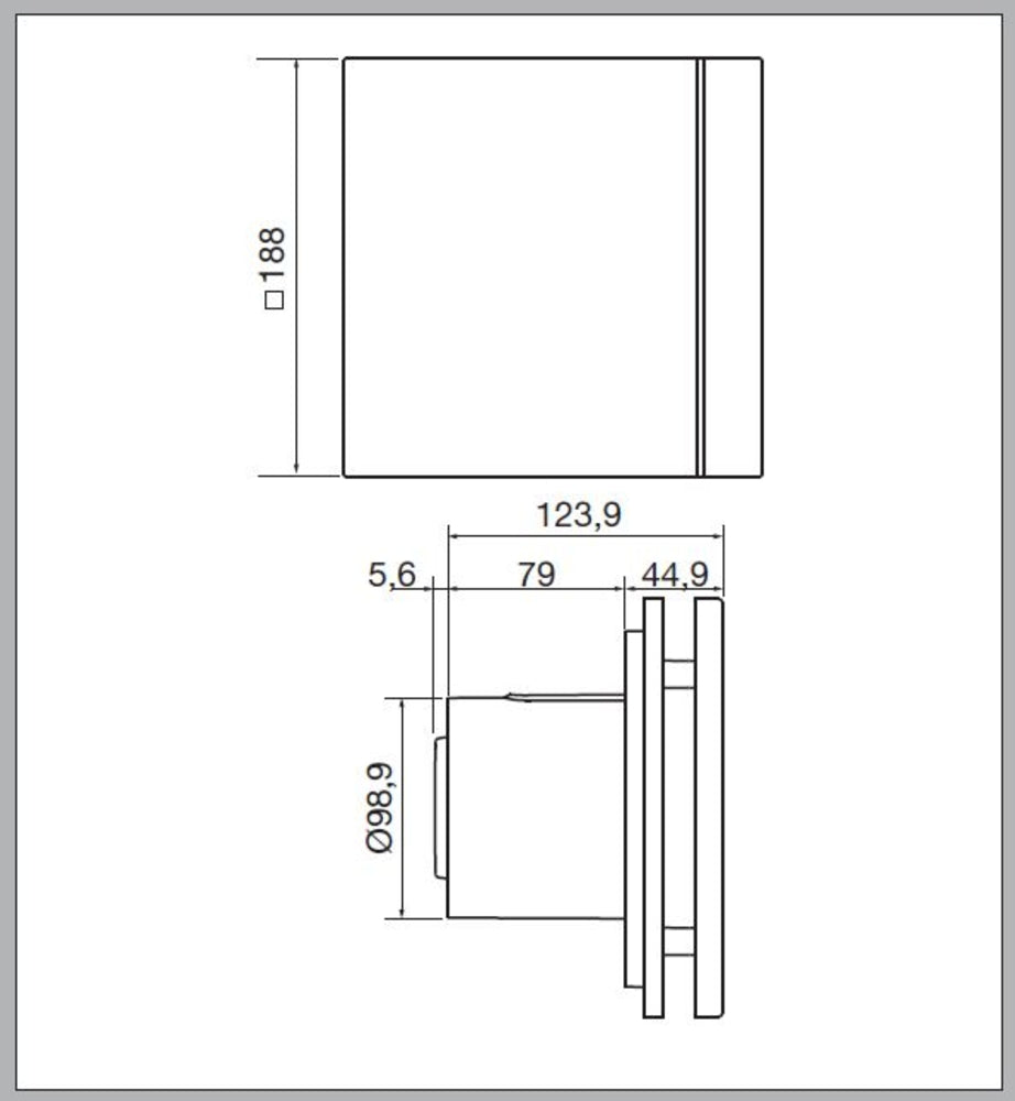 S&P Kleinraum-Ventilator SILENT-100 SILVER DESIGN CRZ mit Nachlauf