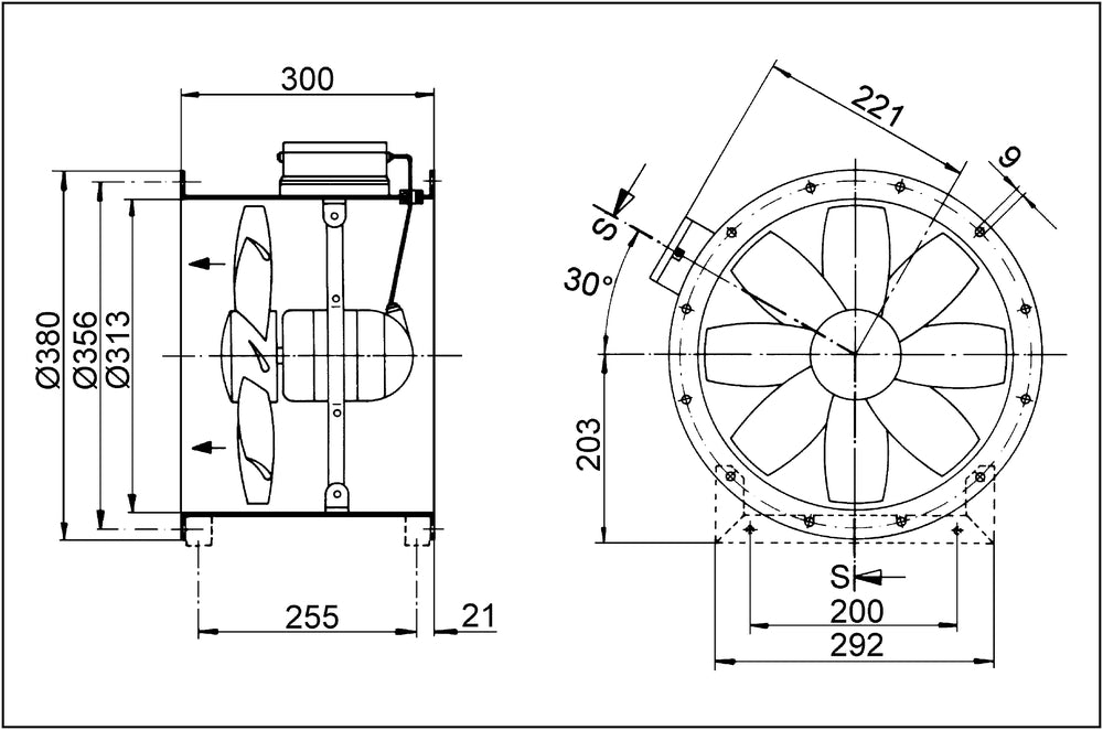 Maico Axial-Rohrventilator DZR 30/4 B Ex e