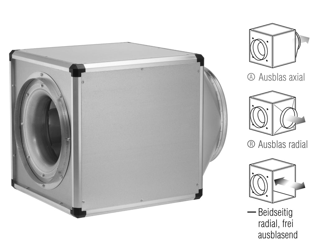 Helios GBW 315/4, Gigabox inkl. Formstück u.flex Manschetten, 1-PH regelbar 230V-50Hz