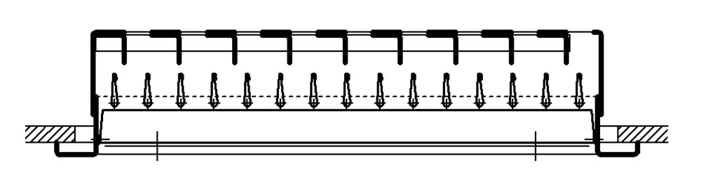 Schako Lüftungsgitter IB8CV, LxH=1025x125mm