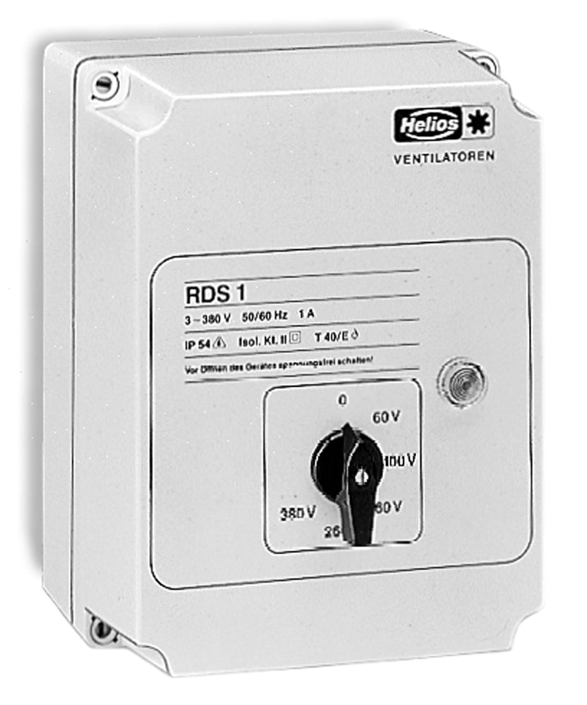 Helios RDS 7, Trafo-Drehzahlsteller mit Motorvollschutzeinrichtung 3-PH 400 V, 7,0 A