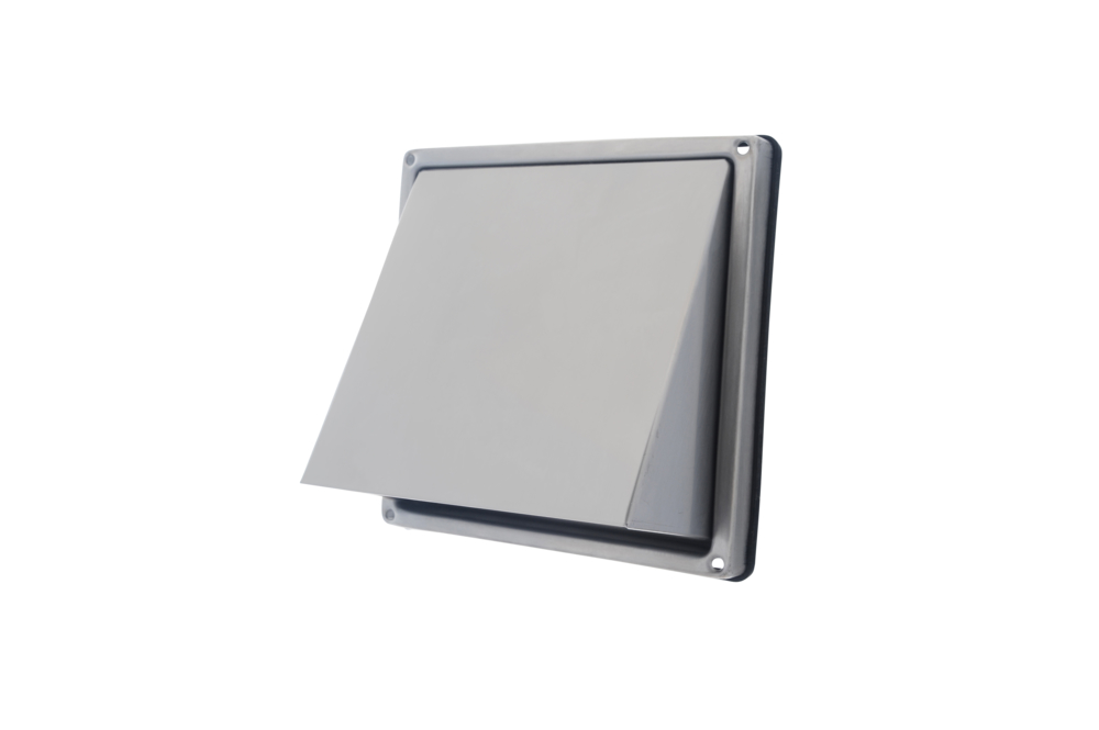 späth quadratische Wetterschutzhaube NW 150 aus Edelstahl mit selbsttätiger Verschlussklappe