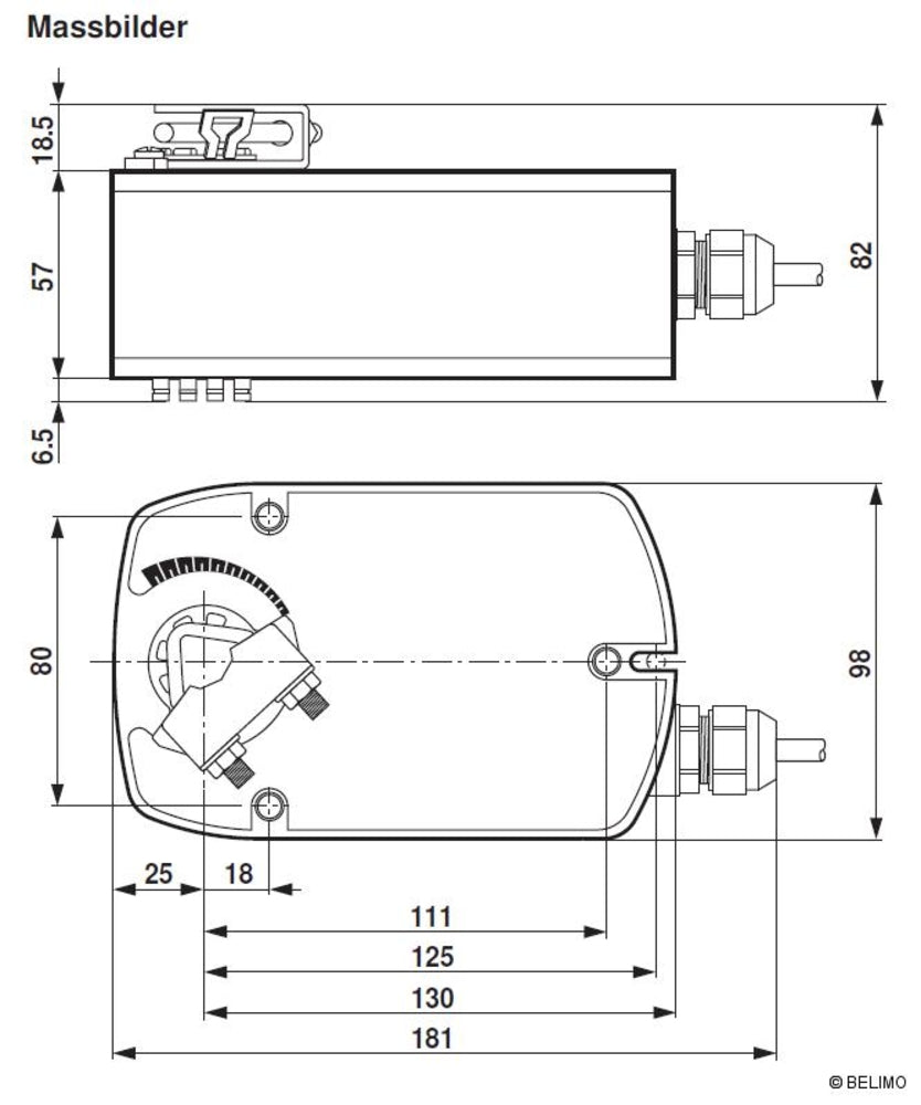 Belimo Federrücklaufantrieb, Stetig, AC/DC 24 V, 4 Nm LF24-SR