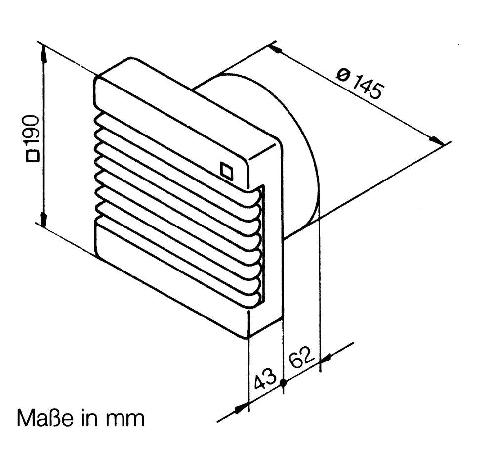 Helios HVR 150/2 E, HELIOVENT UP-Ventilator mit elektrischer Verschlußklappe