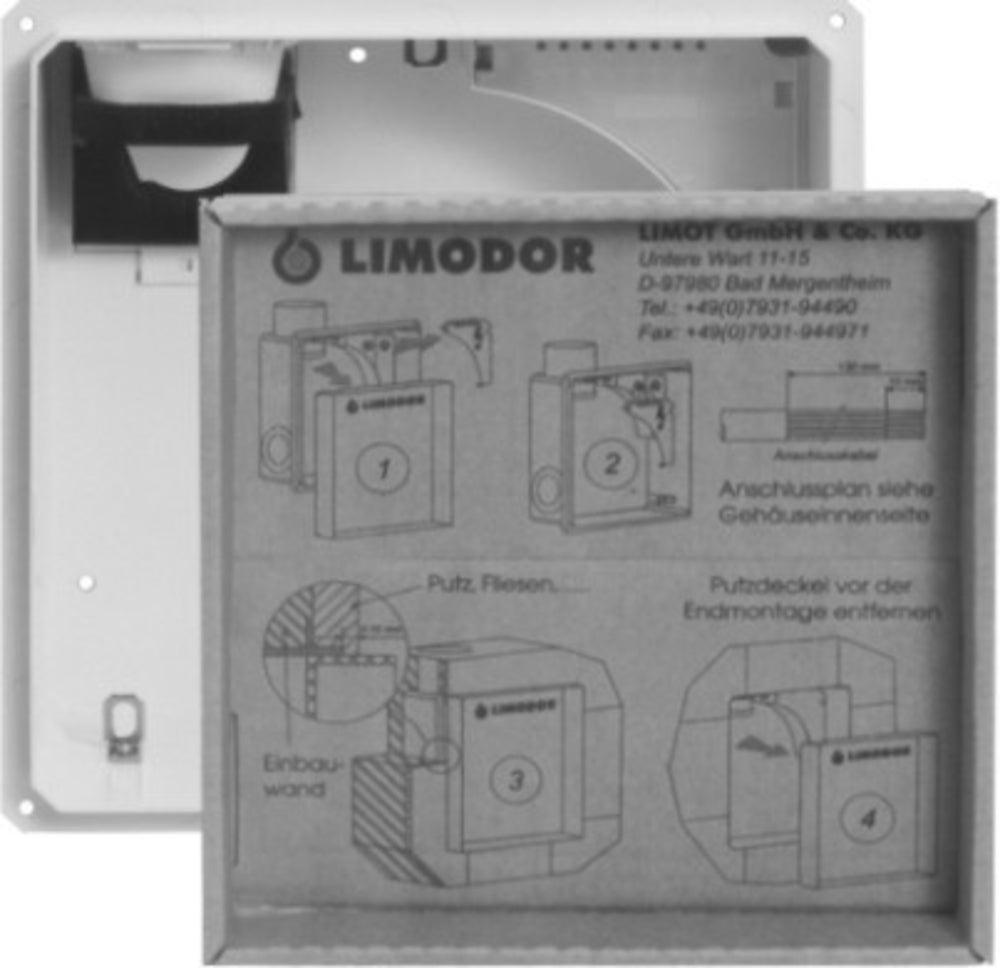 Limodor Einbaukasten compact/H (mit Anschlussstutzen hinten)