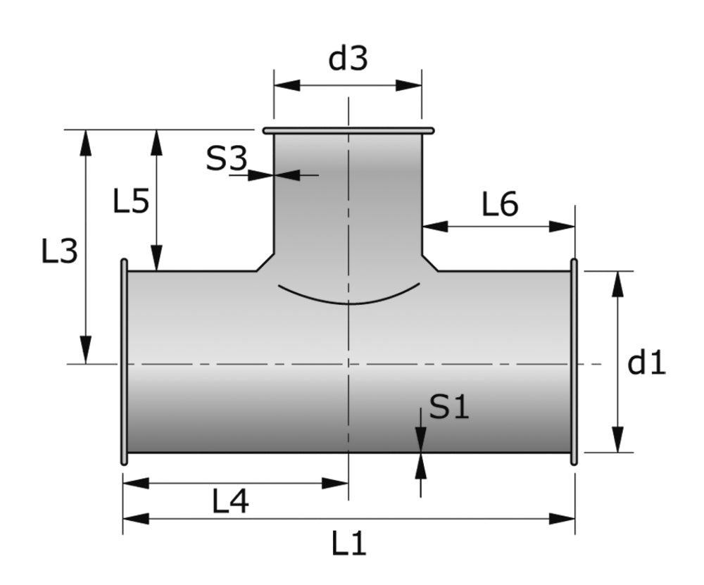 Metu-Form Abzweigstück 90° (Parallelflansch-System) NW 280/280