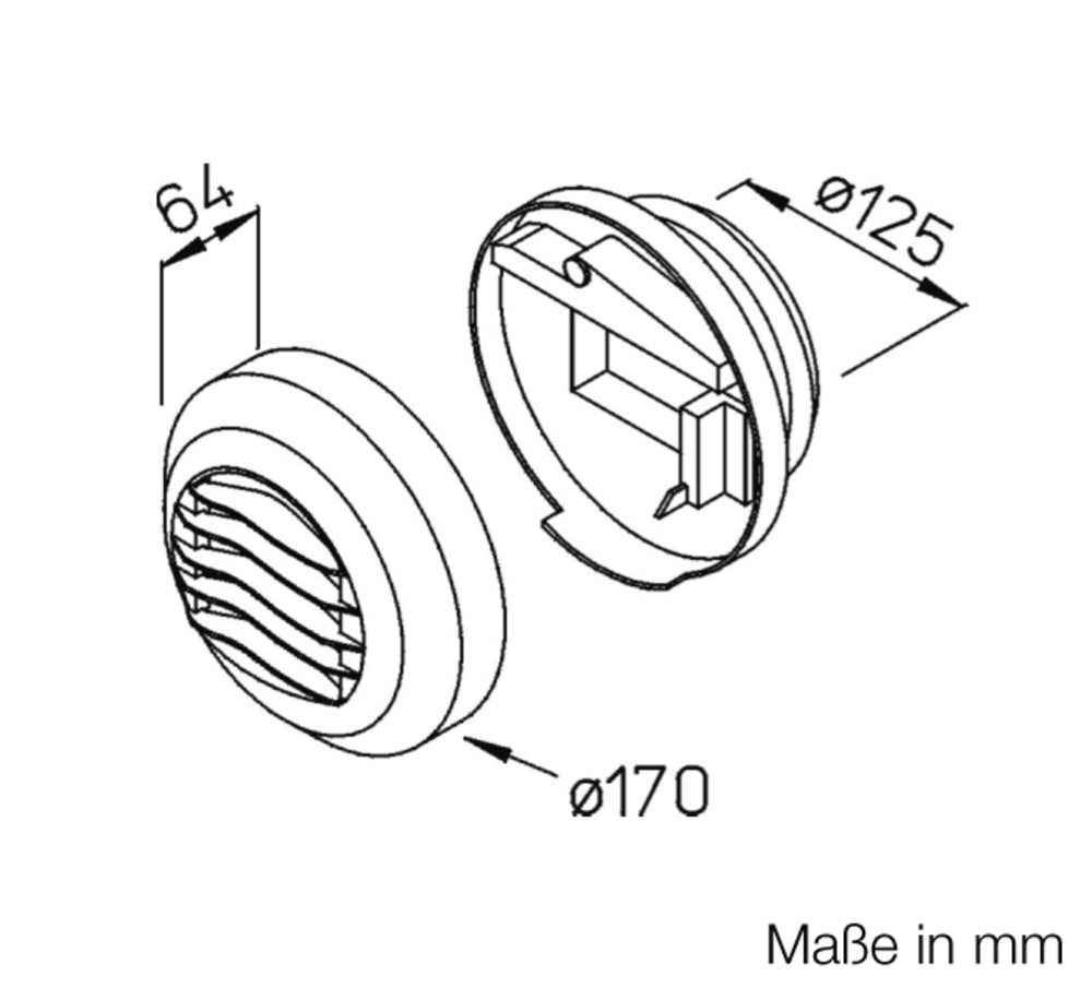 Helios AE GBE 15/30, Abluftelement, el. Zeitsteuerung für Grund- und Bedarfslüftung 15/30 cbm/h